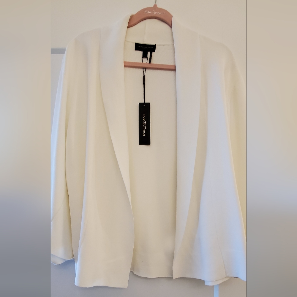 Donna Karan White Cardigan